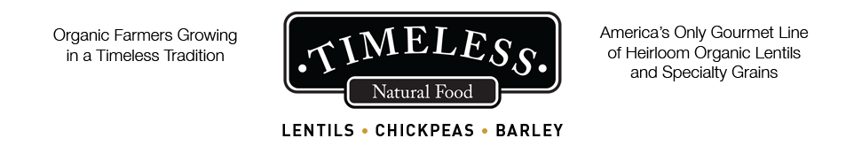 Timeless Seeds Natural Food Logo Lentils Chickpeas and  Barley