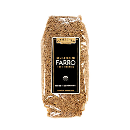 Organic Farro Semi-Pearled 16-oz